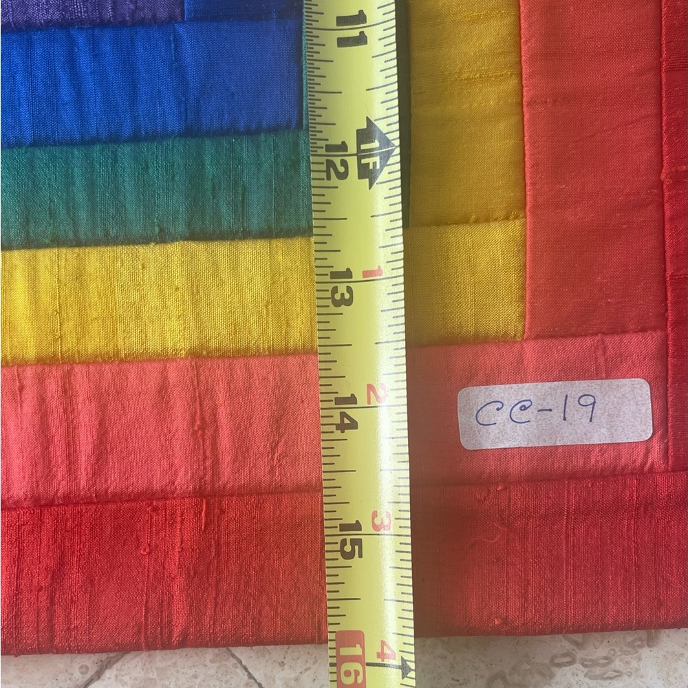Rainbow Colorful Design Silk Euro Sham With Zipper On Back NEW - Picture 6 of 9